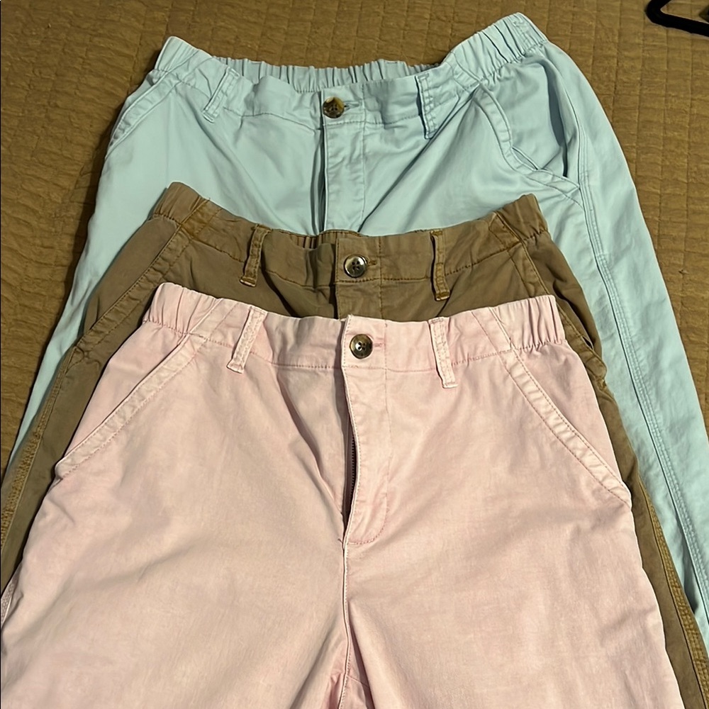 Old Navy Chino Pants in Pink, Brown and Light Blue